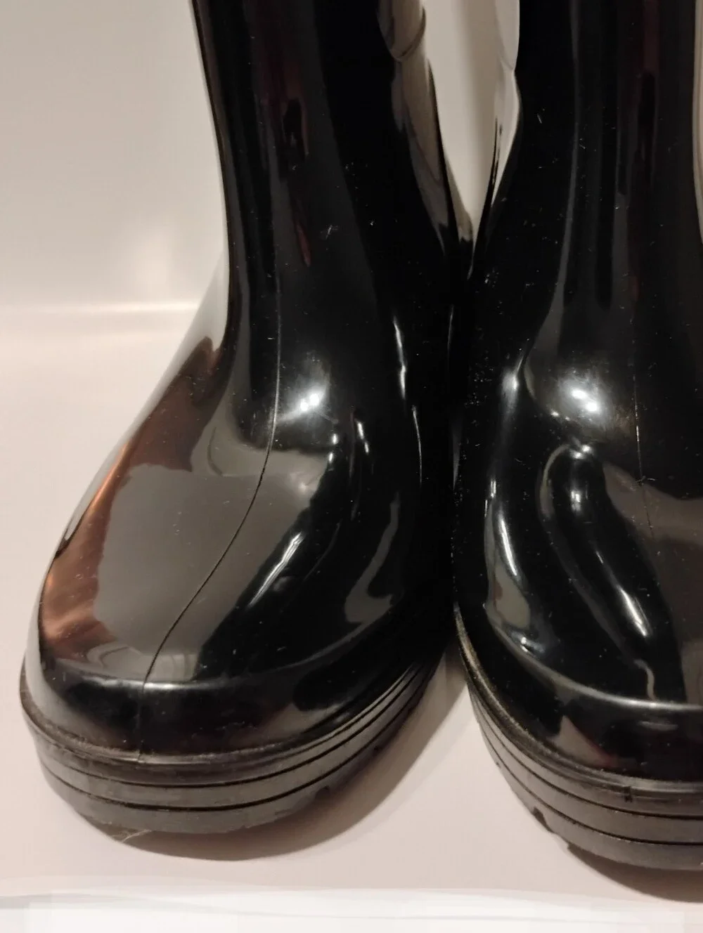 Sohne Rain Boots Rubbery Waterproof Plaid Cuff All Year Wellies Black Pink 9